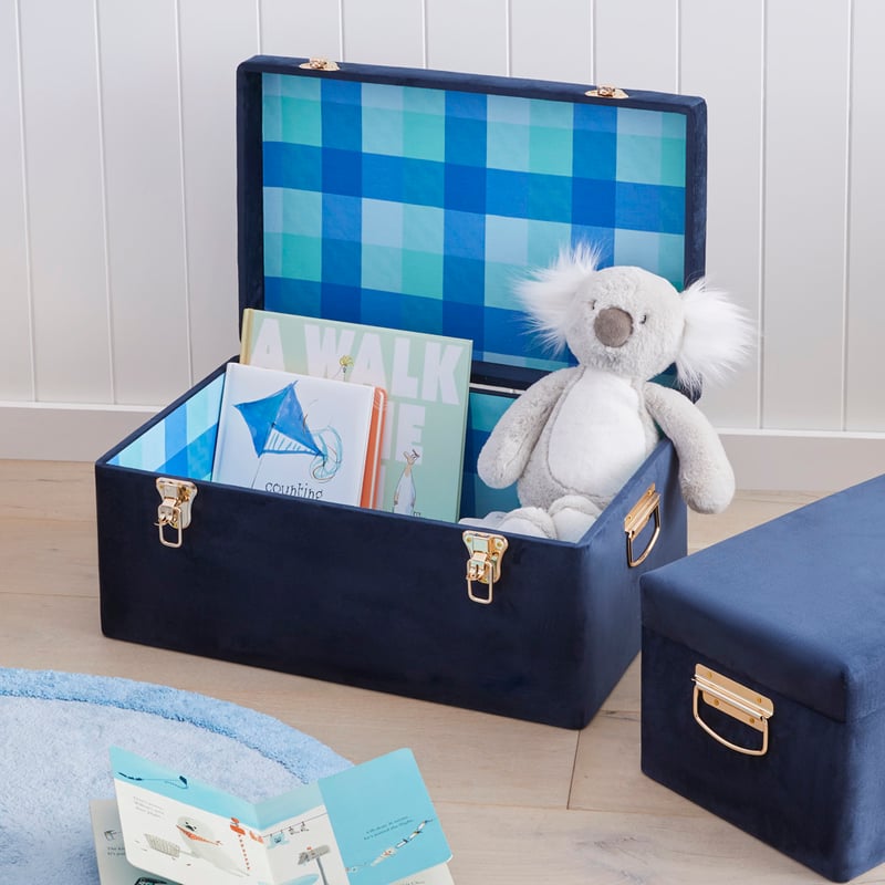 Heirloom Blue Check Storage Trunk