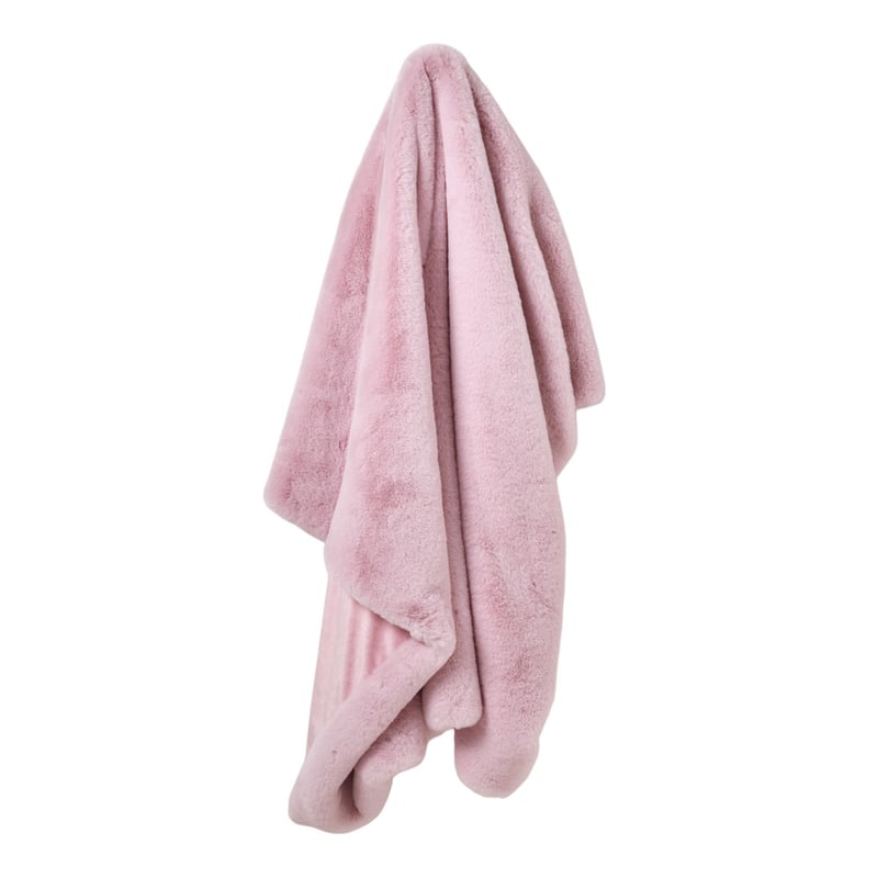 Frankie Powder Pink Faux Fur Throw