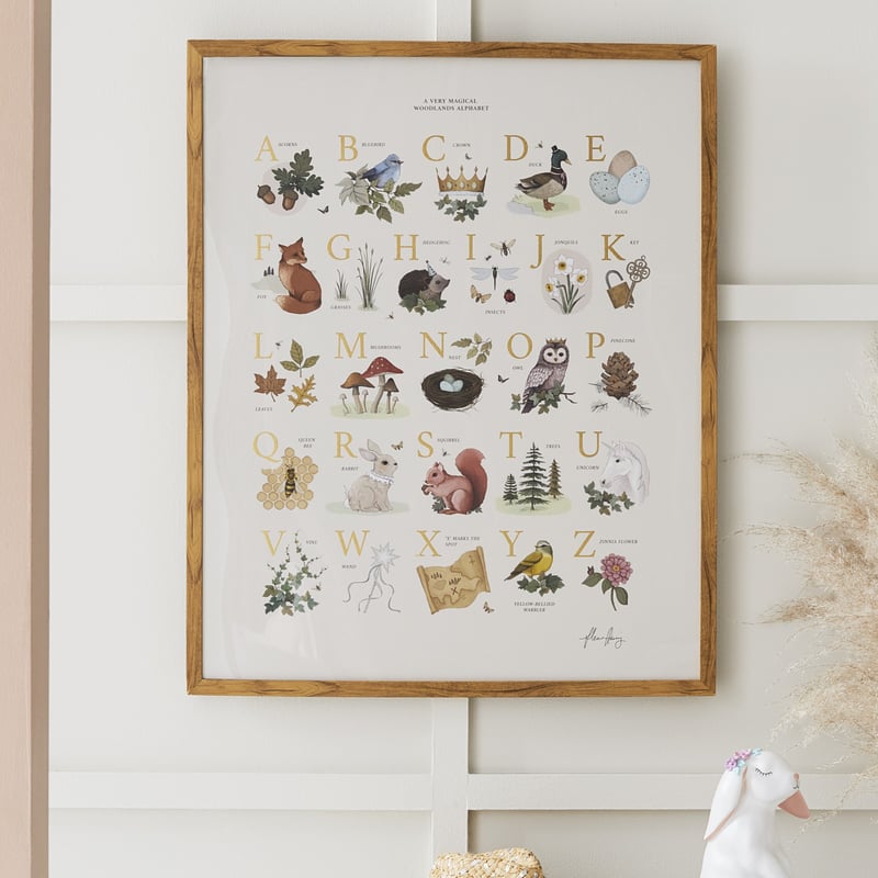 Fleur Harris Woodland ABC Chart Wall Art