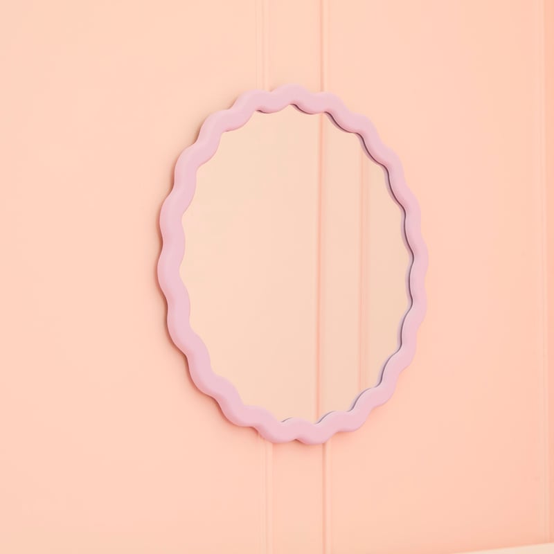Wavey Round Lilac Mirror