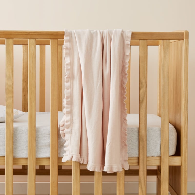 Harmony Nude Pink Frill Baby Blanket