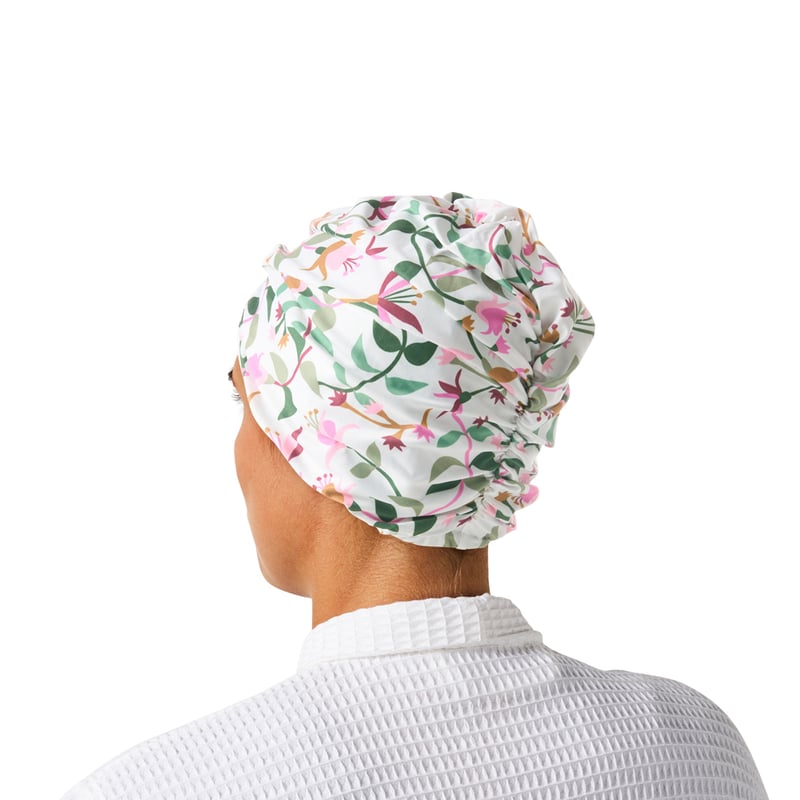 Fuchsia Floral Printed Shower Cap