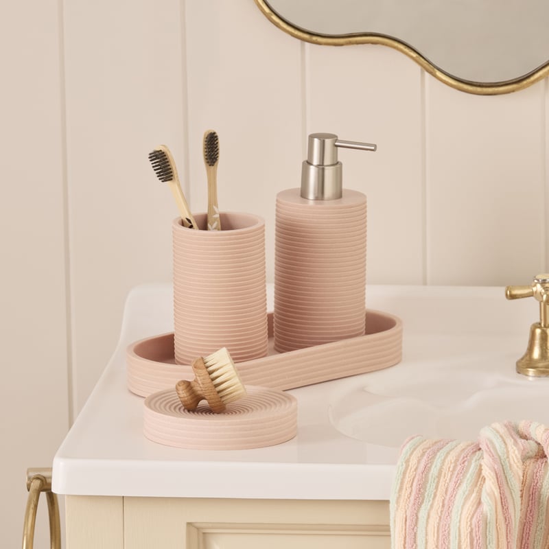 Piper Pink Salmon Bathroom Accessories