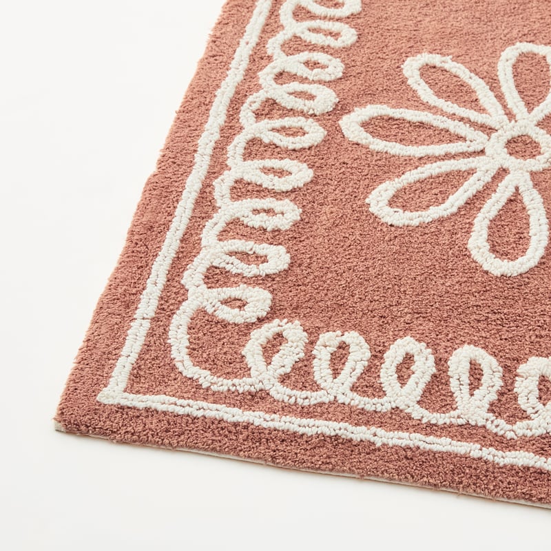 Flower Frame Bran Bath Mat