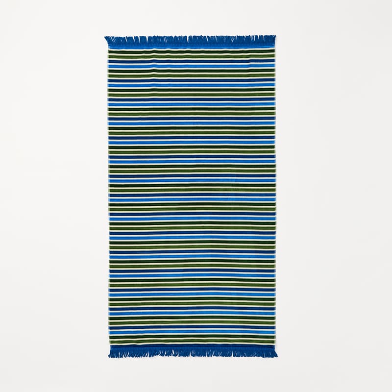 Coogee Blue & Green Luxe Velour Beach Towel
