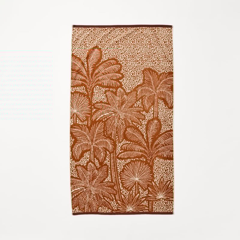Luxe Velour Leopard Palm Beach Towel