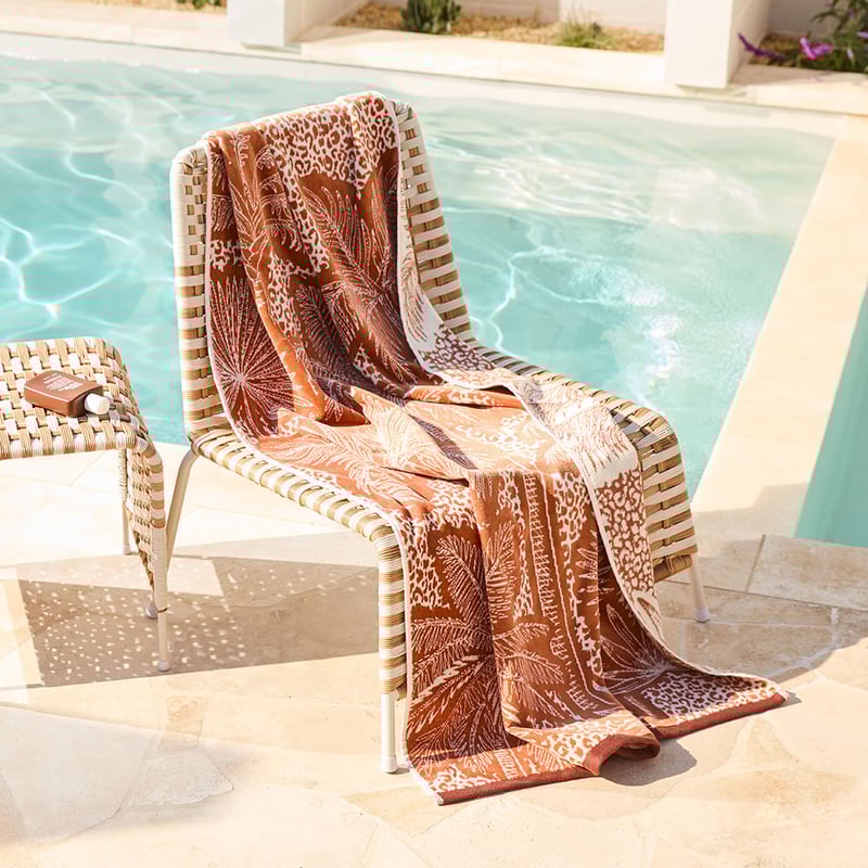 Luxe Velour Leopard Palm Beach Towel
