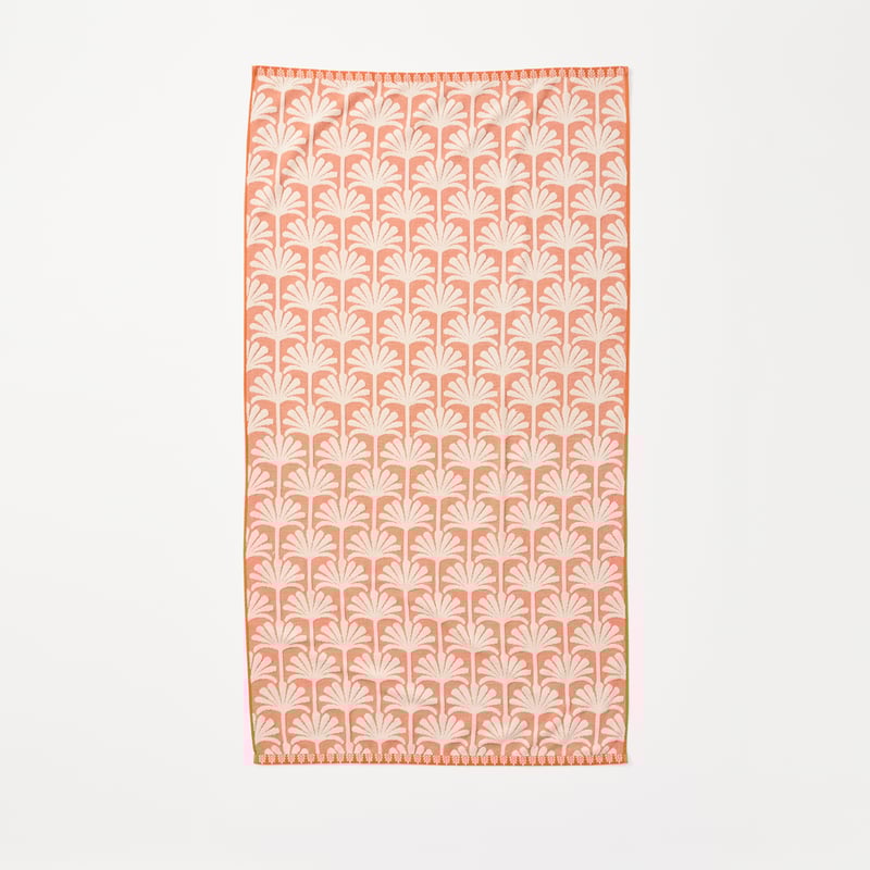 Apricot Orange Palm Terry Textured Beach Towel