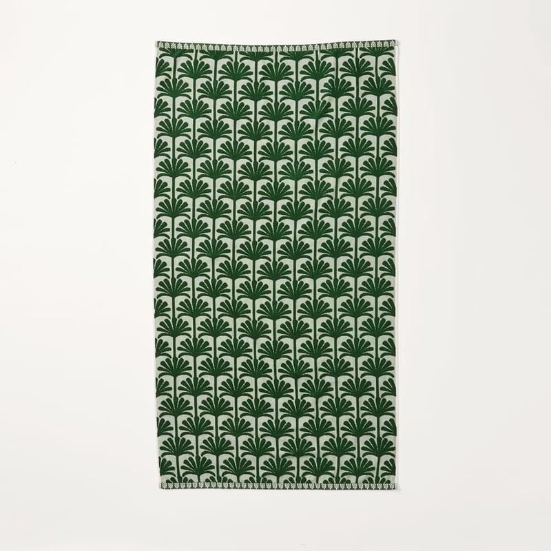Green Palm Terry Textured Beach Towel