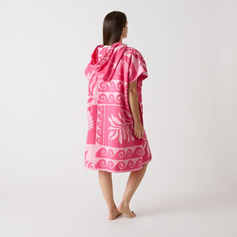 Azalea Pink Hooded Beach Towel