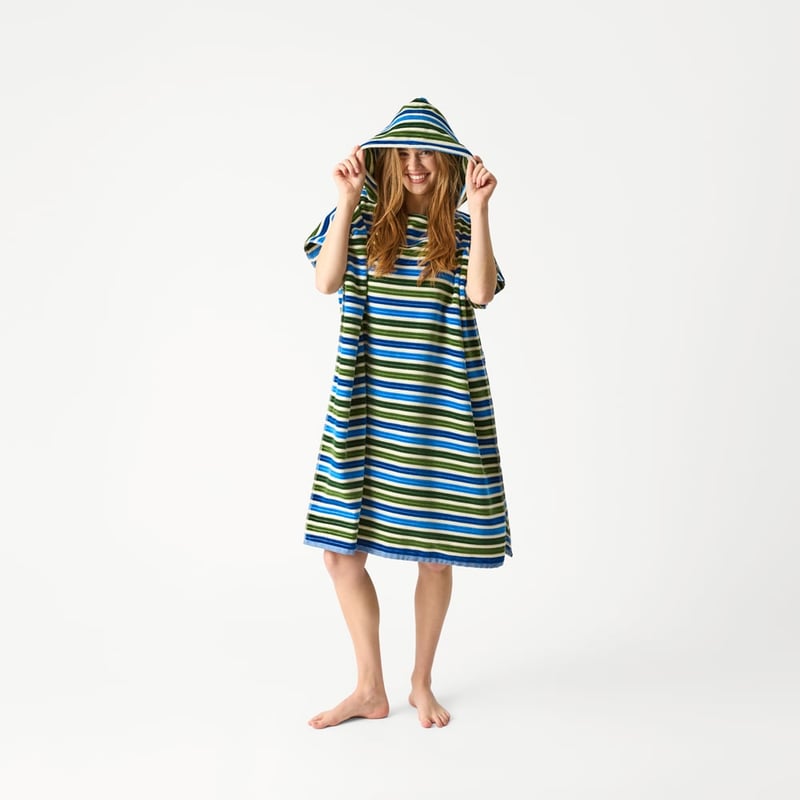 Coogee Blue & Green Hooded Beach Towel