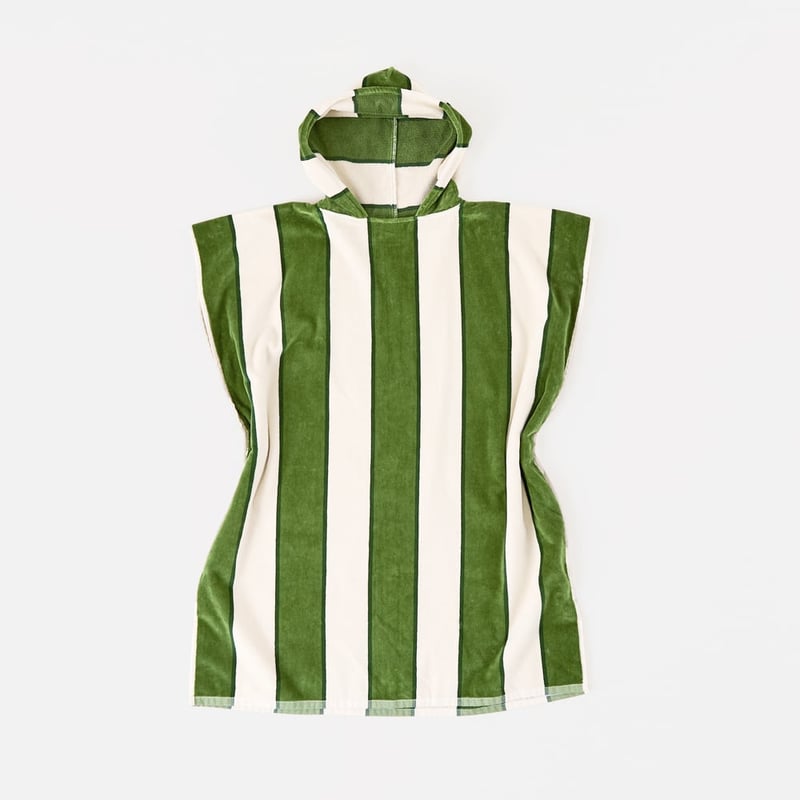 Lorne Green Stripe Hooded Beach Towel