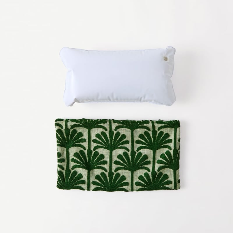 Green Palm Inflatable Beach Pillow