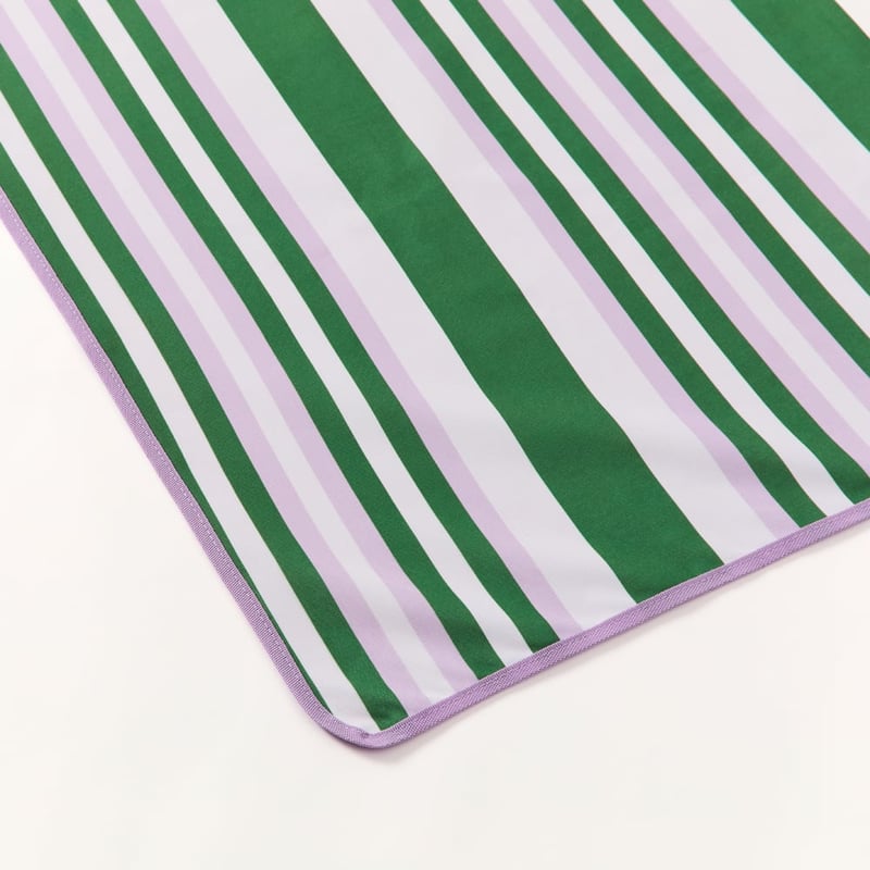 Kale & Orchid Stripe Picnic Rug