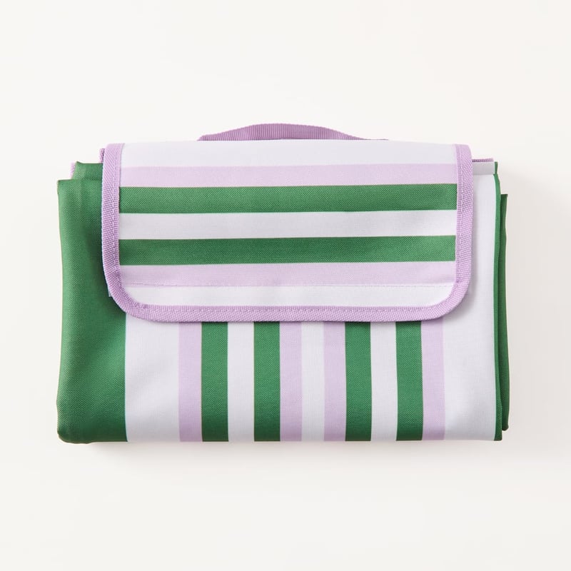 Kale & Orchid Stripe Picnic Rug