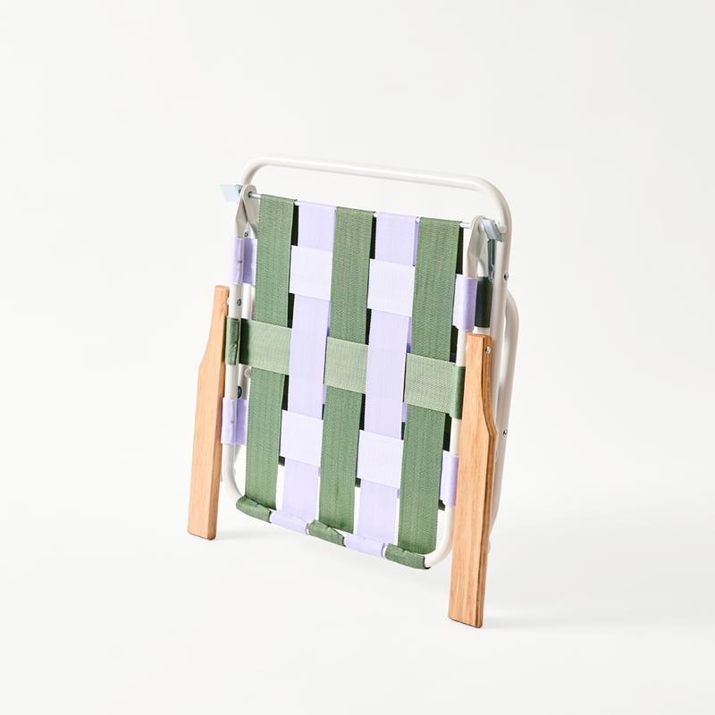 Lilac & Green Woven Strap Beach Chair