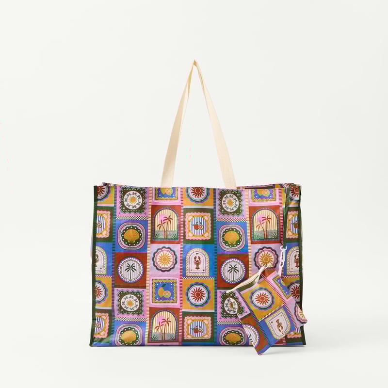 Byron Blue Oversized Beach Tote