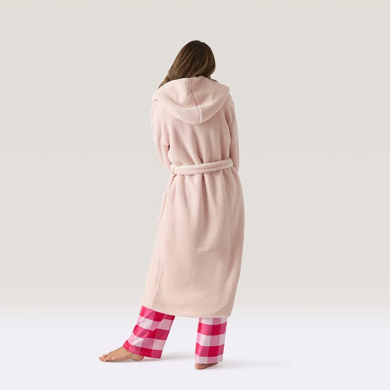 Sherpa Dusty Pink Hooded Bathrobe