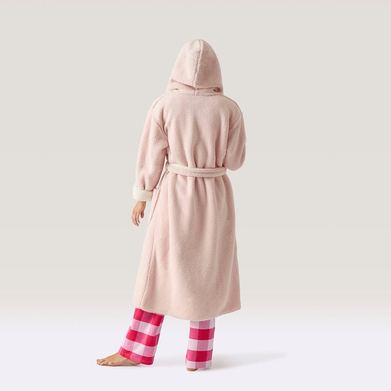 Sherpa Dusty Pink Hooded Bathrobe
