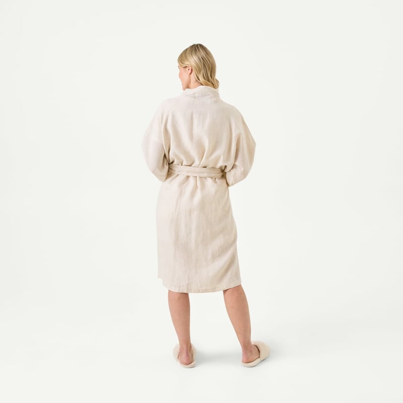 Vintage Washed Natural Linen Robe