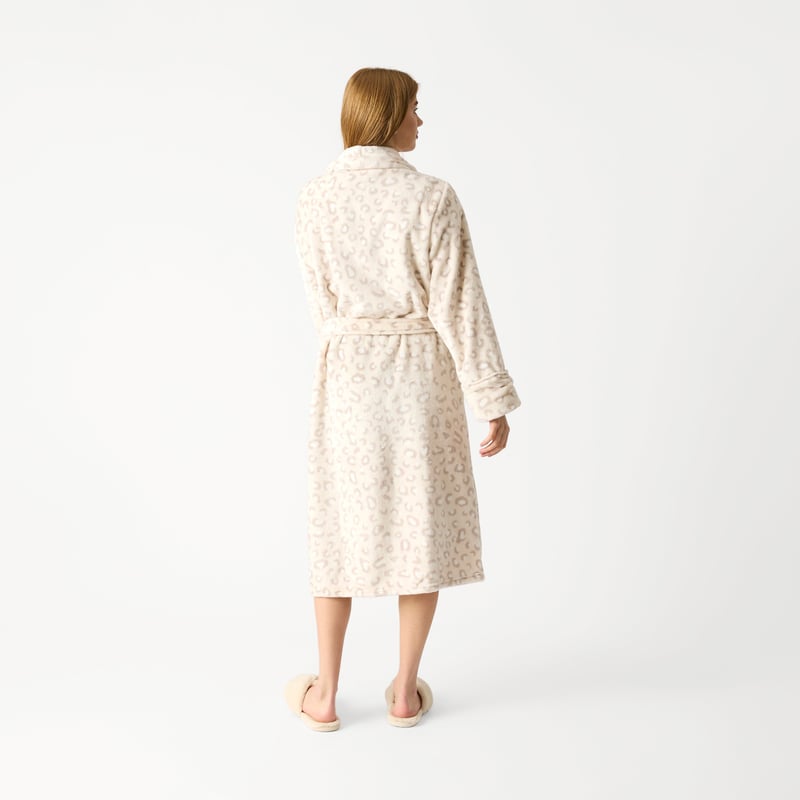 Printed Natural Leopard Ultra Soft Robe