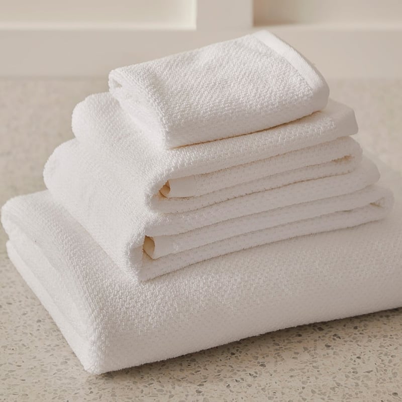 Comfort Collection White Textured Towel Range