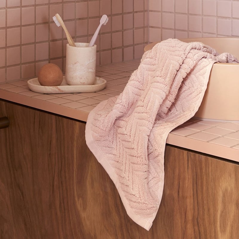 Mimosa Pearl Pink Textured Towel Range
