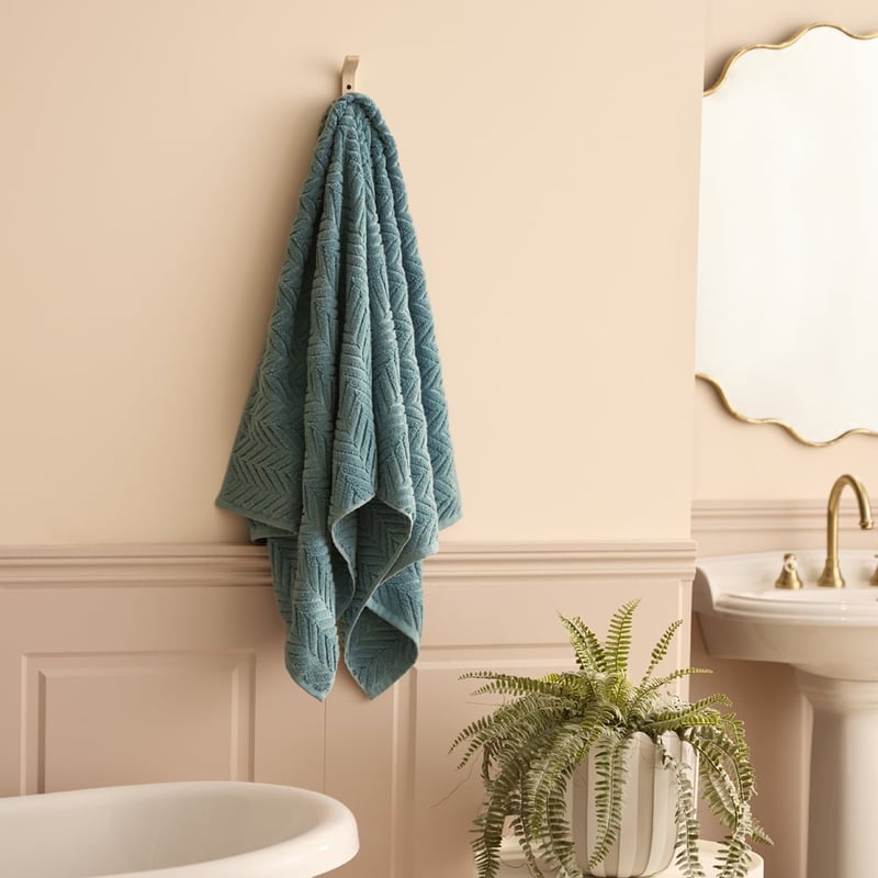 Mimosa Teal Marle Textured Towel Range