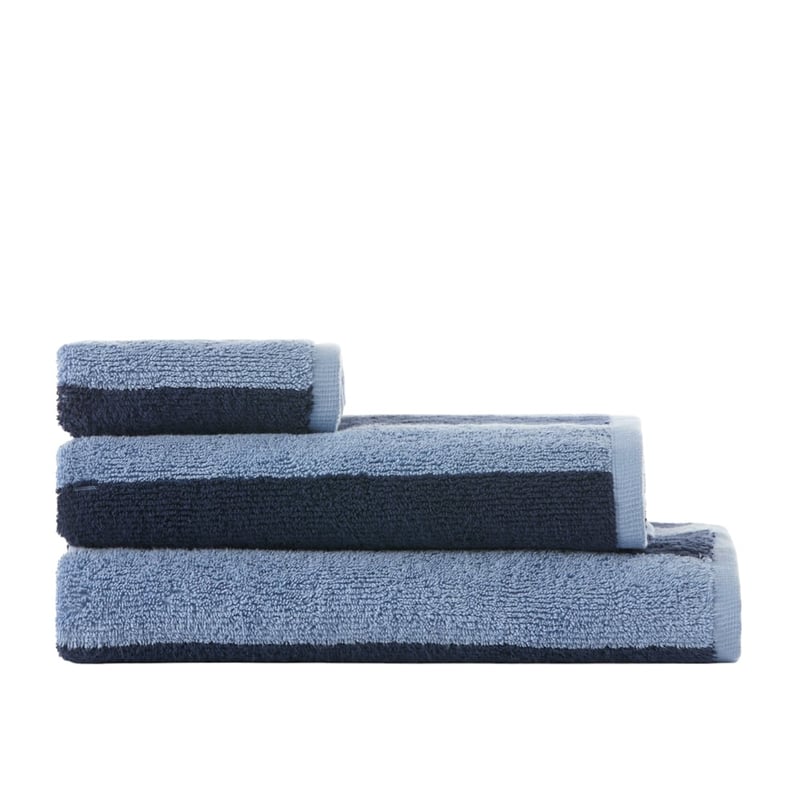 Block Stripe Navy Stripe Towel Range
