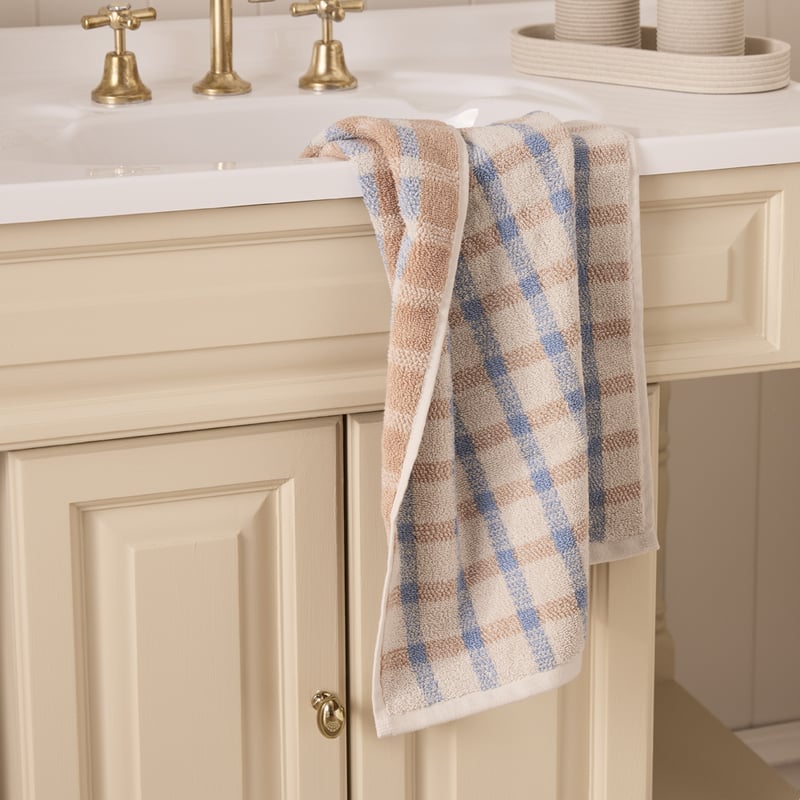 Cottage Check Beach & Bran Towel Range