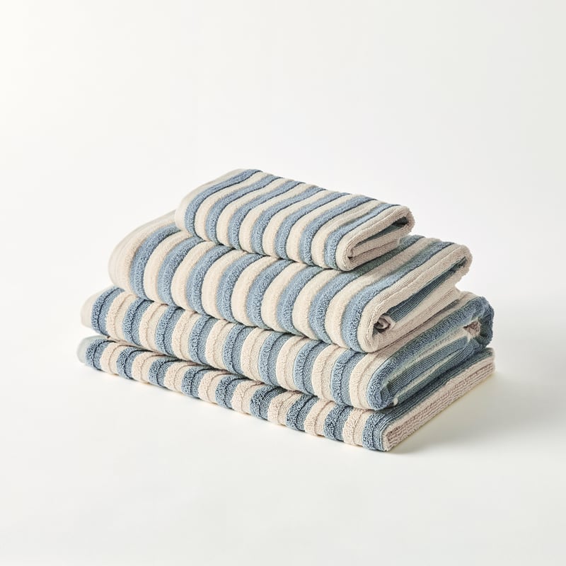 Greenwich Sea Blue Stripe Towel Range
