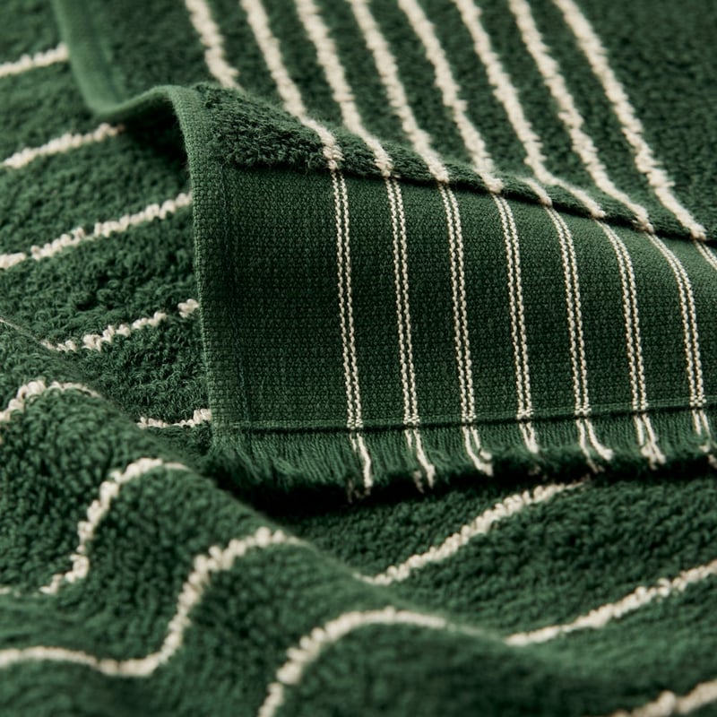 European Gabriella Forest Green & Natural Turkish Cotton Towel Range 