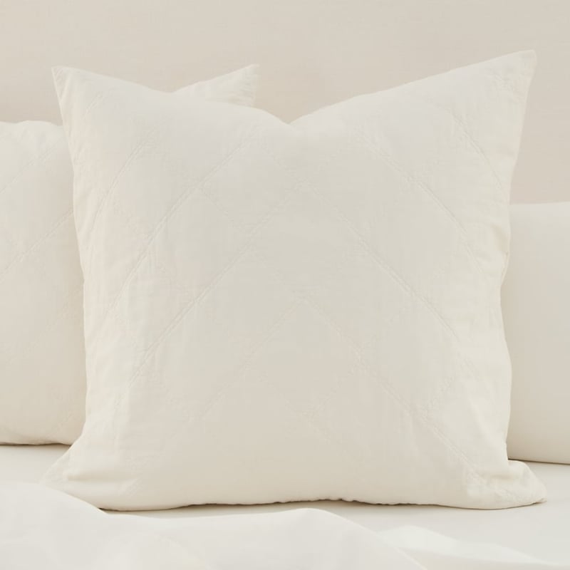 Stonewashed Cotton Coconut Quilted Coverlet Separates