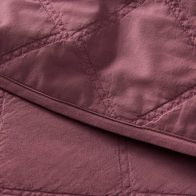 Stonewashed Cotton Mulberry Quilted Coverlet Separates