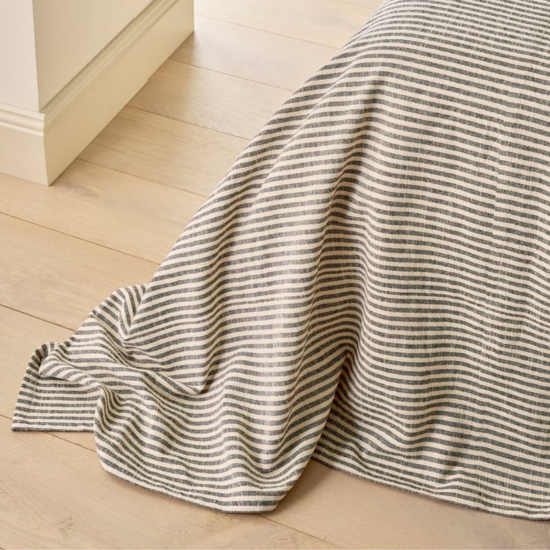 Noa Black & Natural Stripe Bedcover Separates