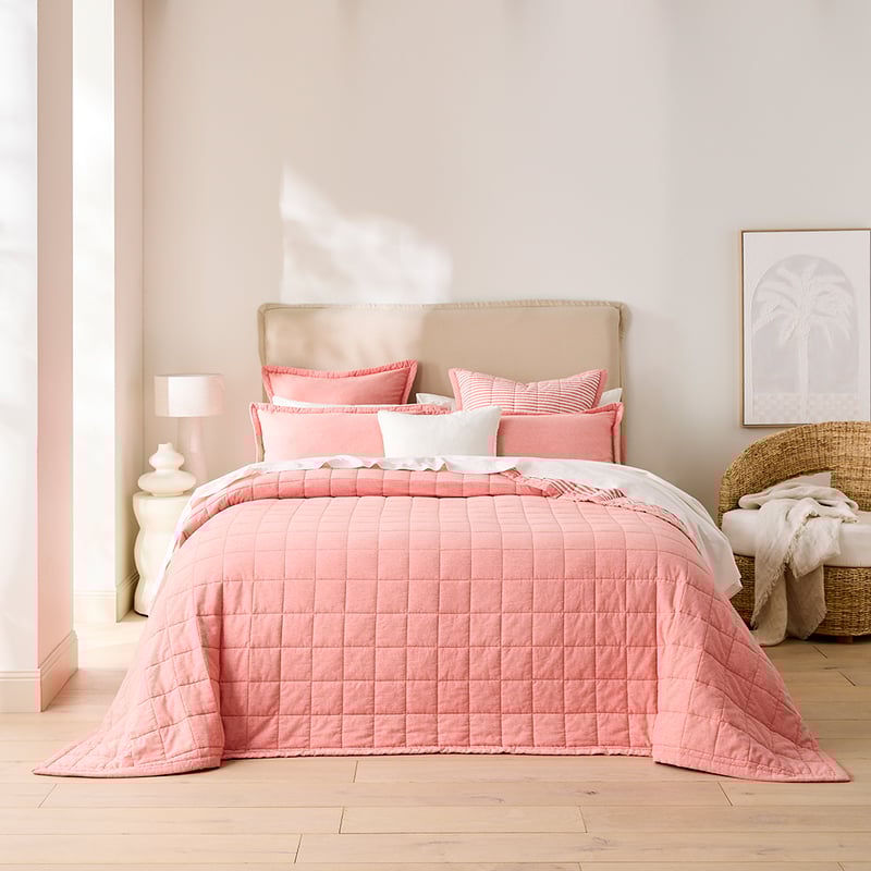 Bodhi Tomato Stripe Quilted Coverlet Separates