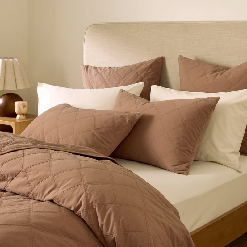 Stonewashed Cotton Fudge Quilted Pillowcases