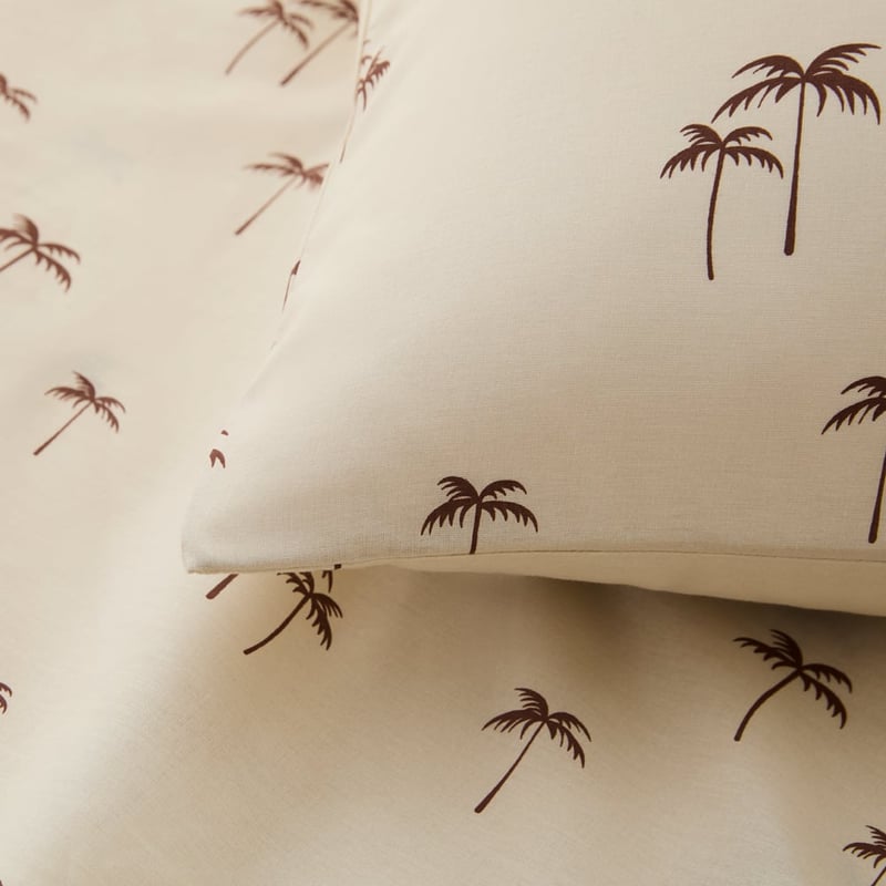 Mini Palm Printed Percale Sheet Set