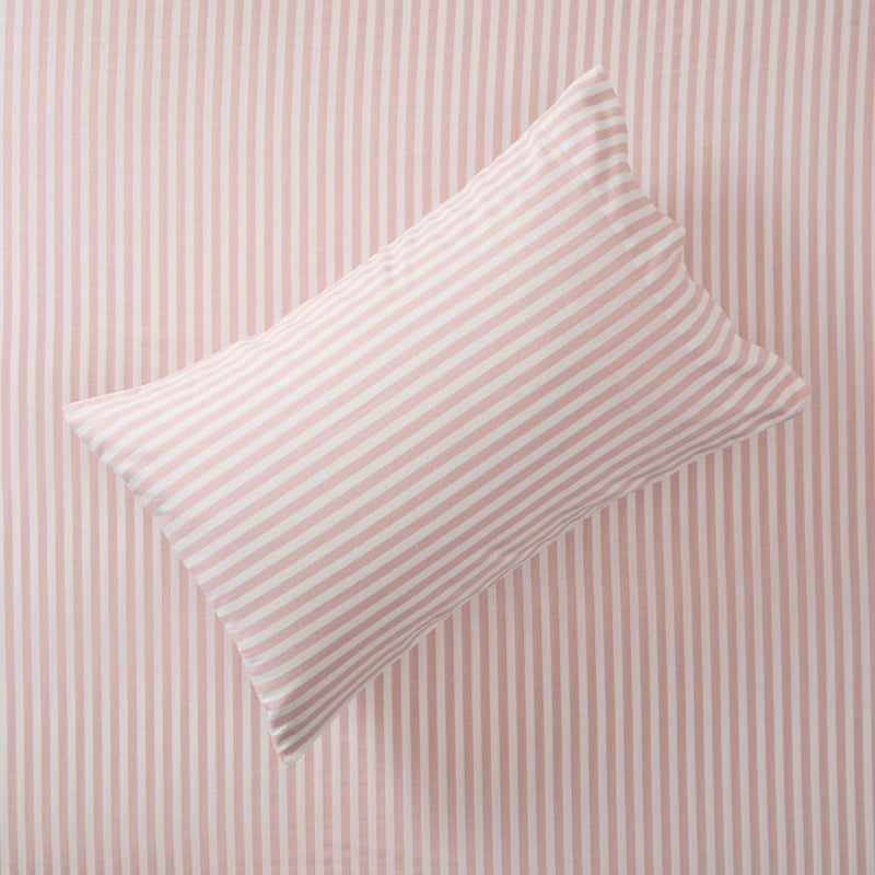 Flannelette Pink Stripe Printed Sheet Set