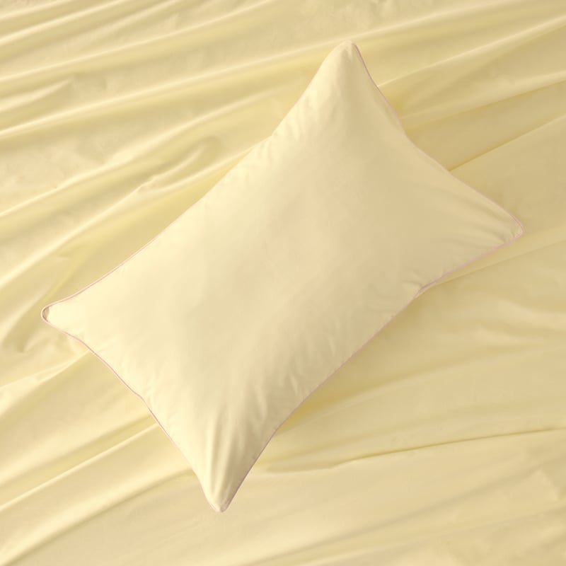 Piped Cotton Butter & Lilac Sheet Set