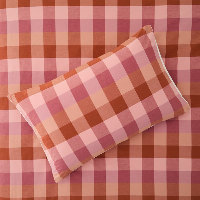 Koko Pink Earth Check Bedlinen