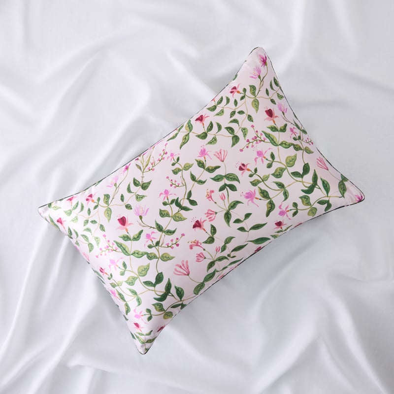 Greta Floral Pure Silk Printed Pillowcase