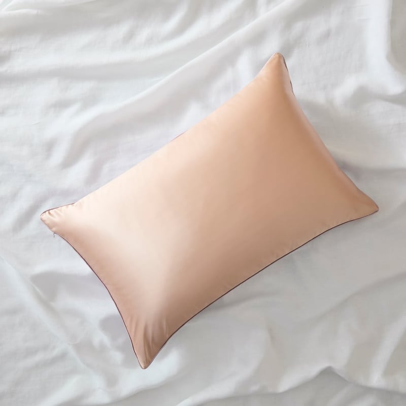 Pure Silk Two Toned Lilac & Peach Pillowcase