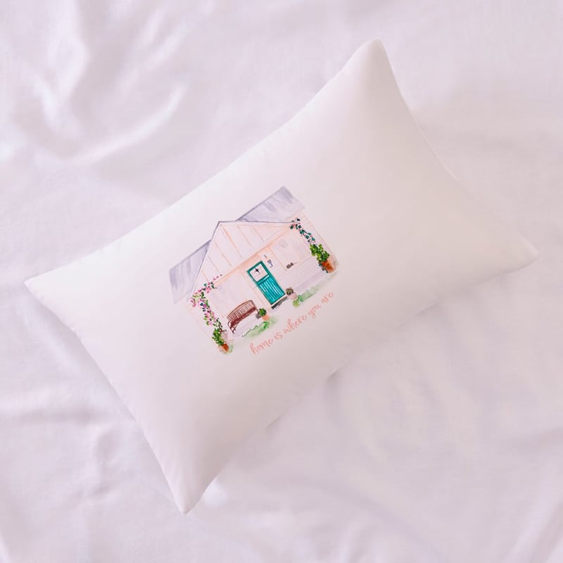 Mothers Day Sweet Home White Text Pillowcase