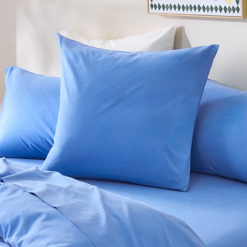 Stonewashed Cotton Cobalt Pillowcases