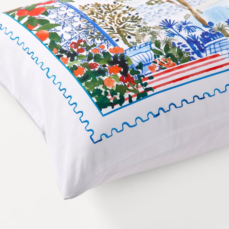 Capri White Text Pillowcase