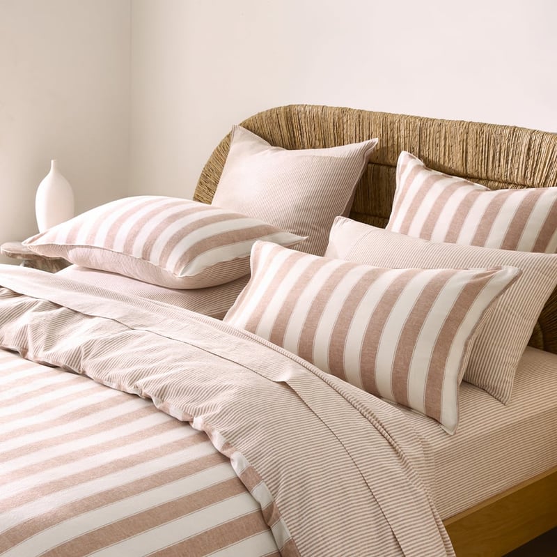 Linen Cotton Pecan Stripe Pillowcase