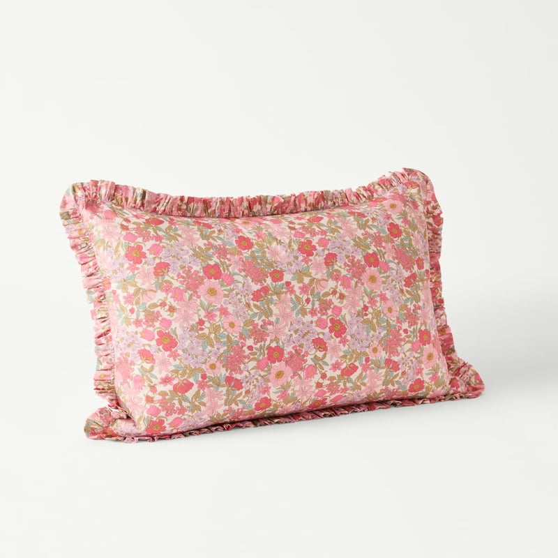 Liberty Tana Lawn™ Clarabell Pink & Lavender Frilled Pillowcase