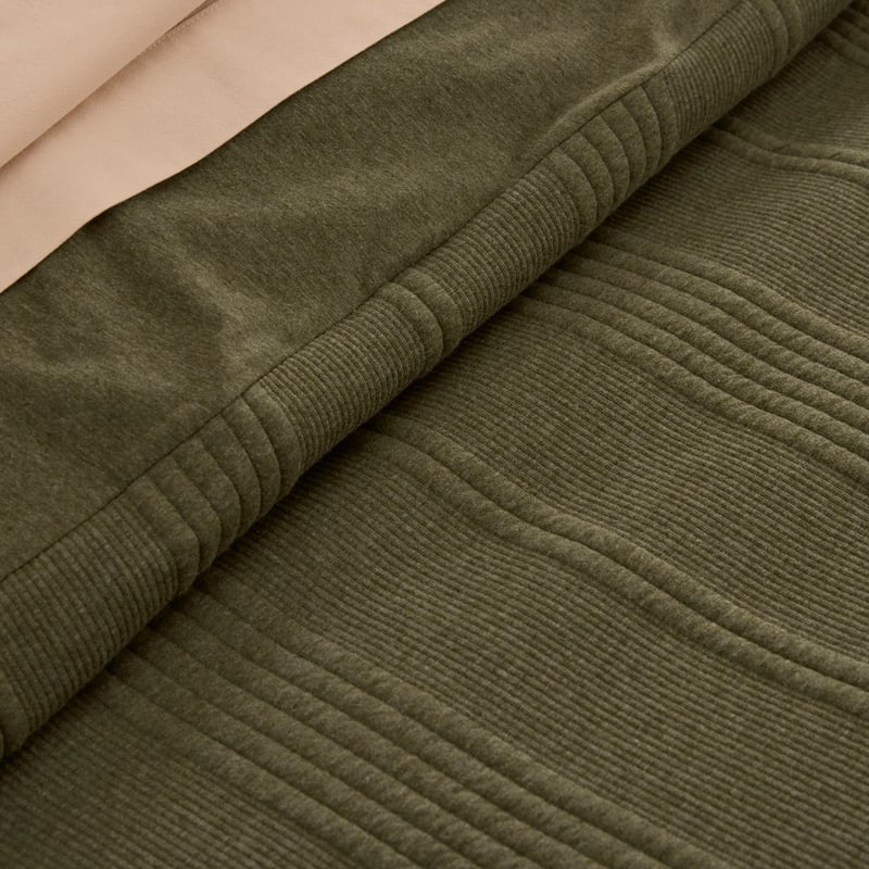 Ribbed Jersey Olive Quilt Cover Separates