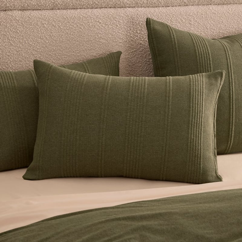 Ribbed Jersey Olive Pillowcases